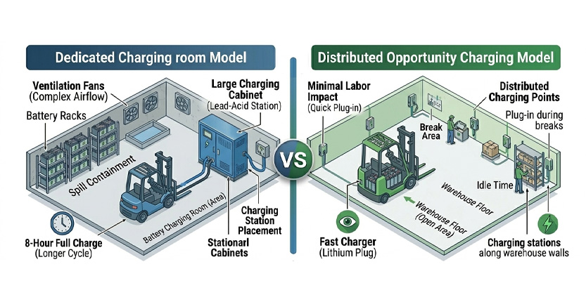 Forklift Battery Charging Infrastructure and Fleet Planning